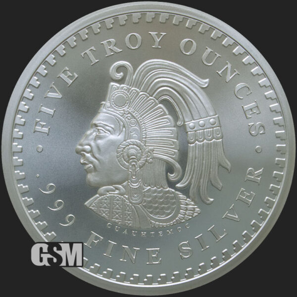5 oz Silver Aztec Calendar BU Golden State Mint obverse 01
