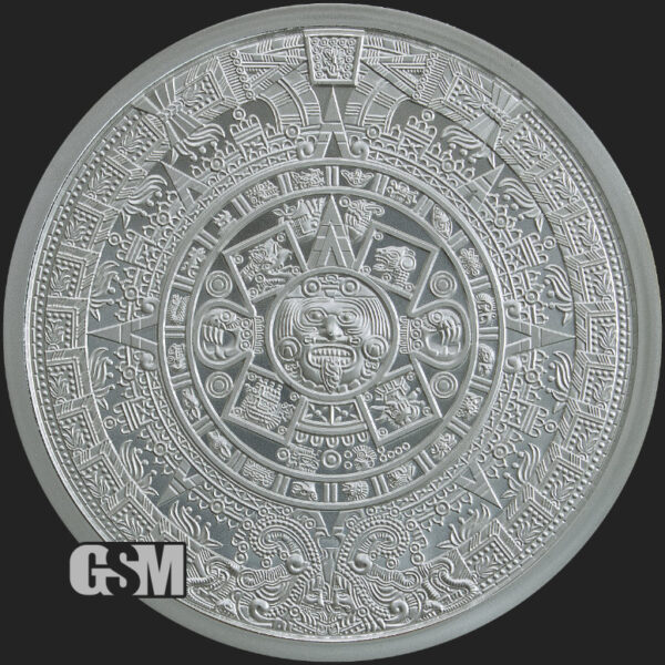 5 oz Silver Aztec Calendar BU Golden State Mint reverse